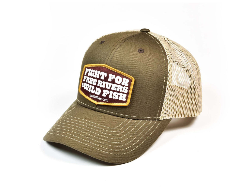 Free Rivers & Wild Fish Trucker Hat - Brown/Tan